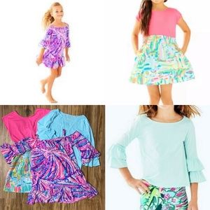 Girls large Lilly Pulitzer three pack 2 dresses & shirt